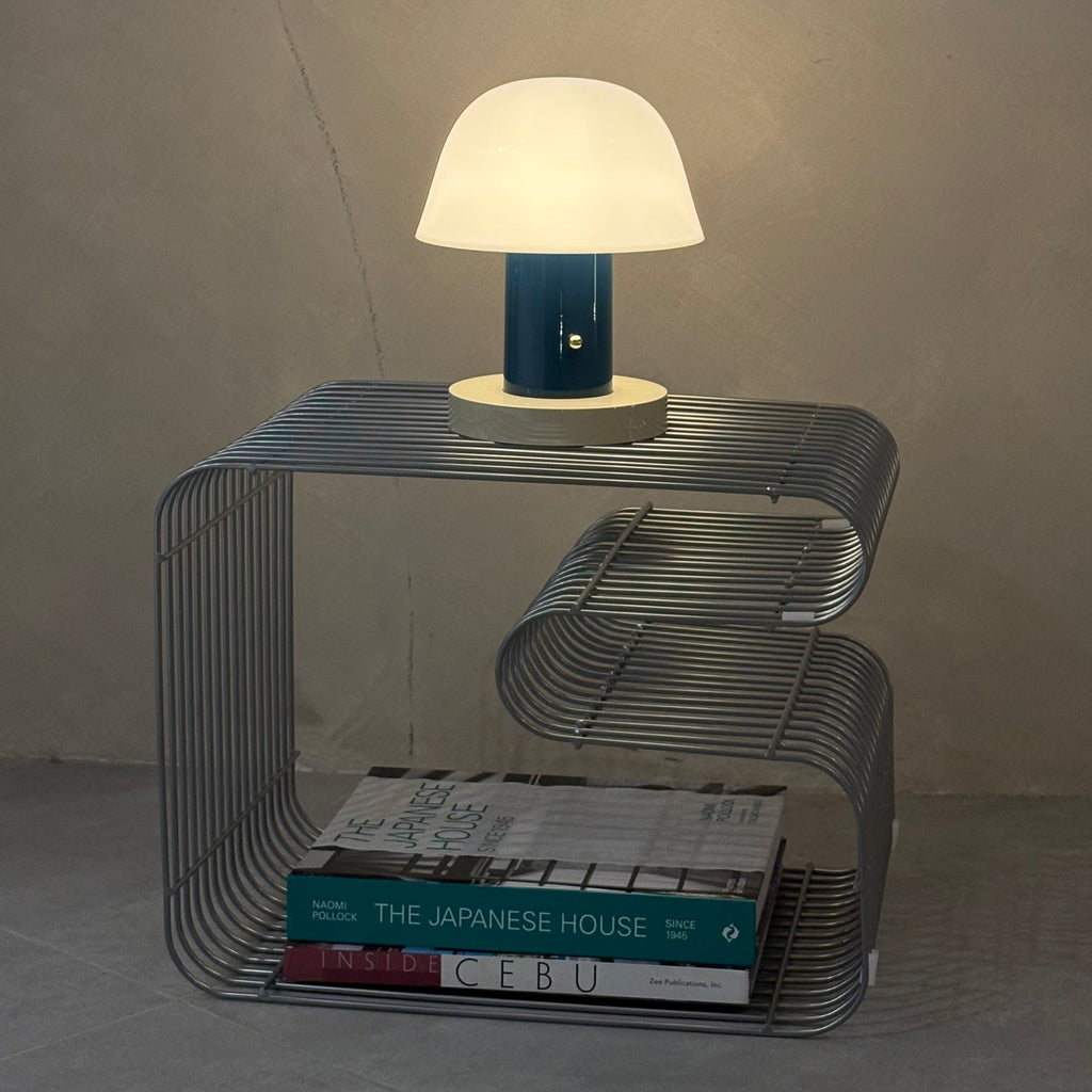Wavy Wire Shelf Side Table