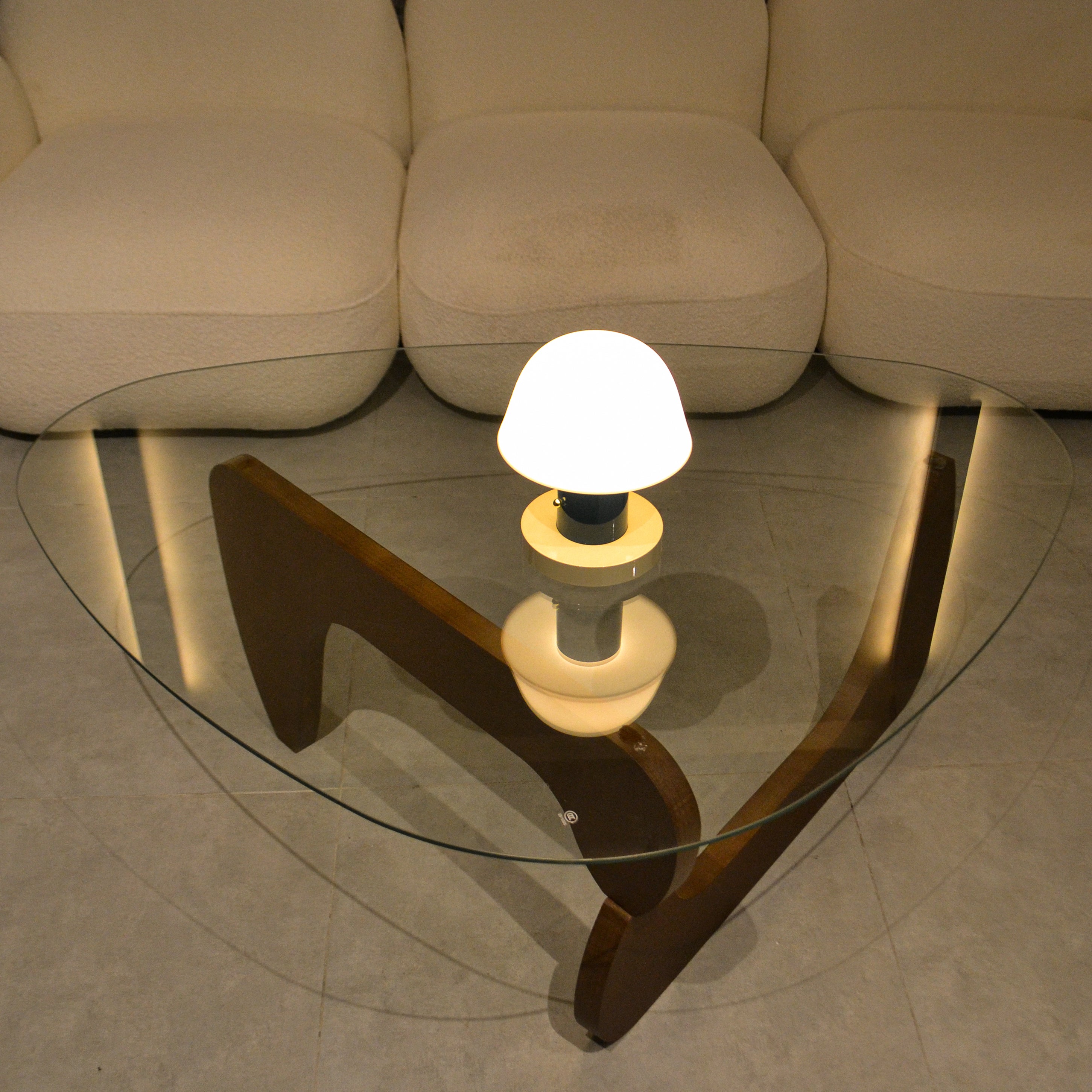 Gian Table Wood Transparent Glass