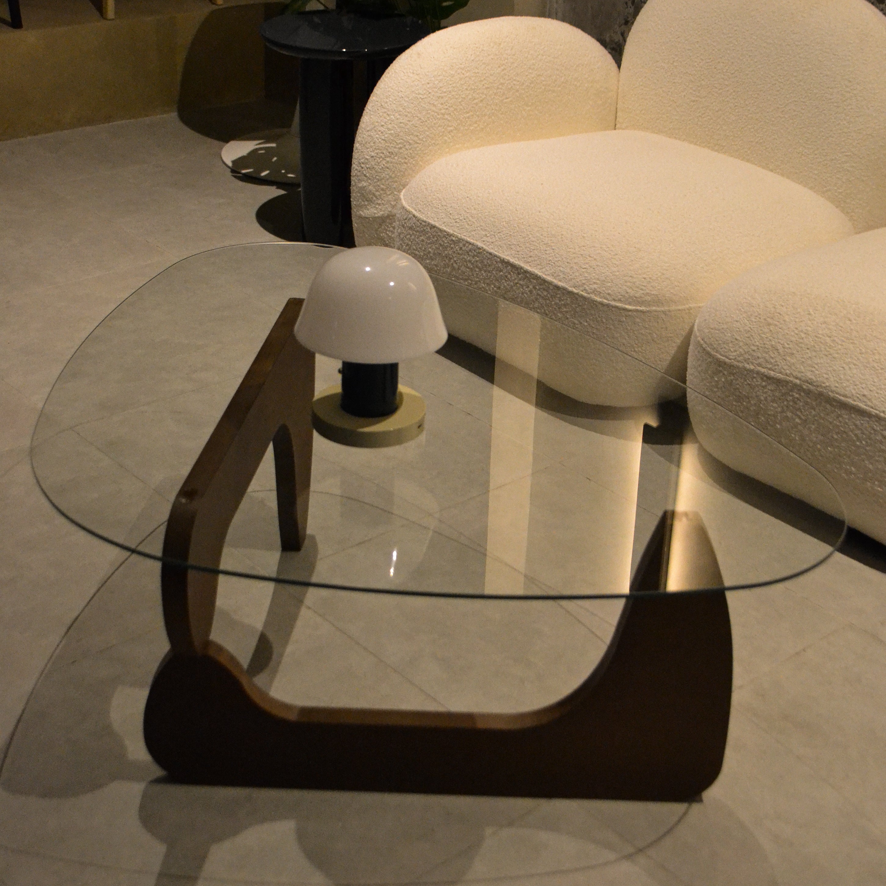 Gian Table Wood Transparent Glass