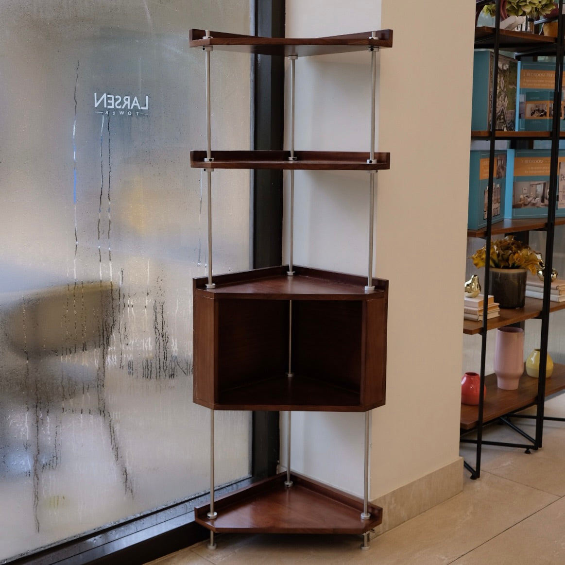 Adie Corner Shelf Dark Brown