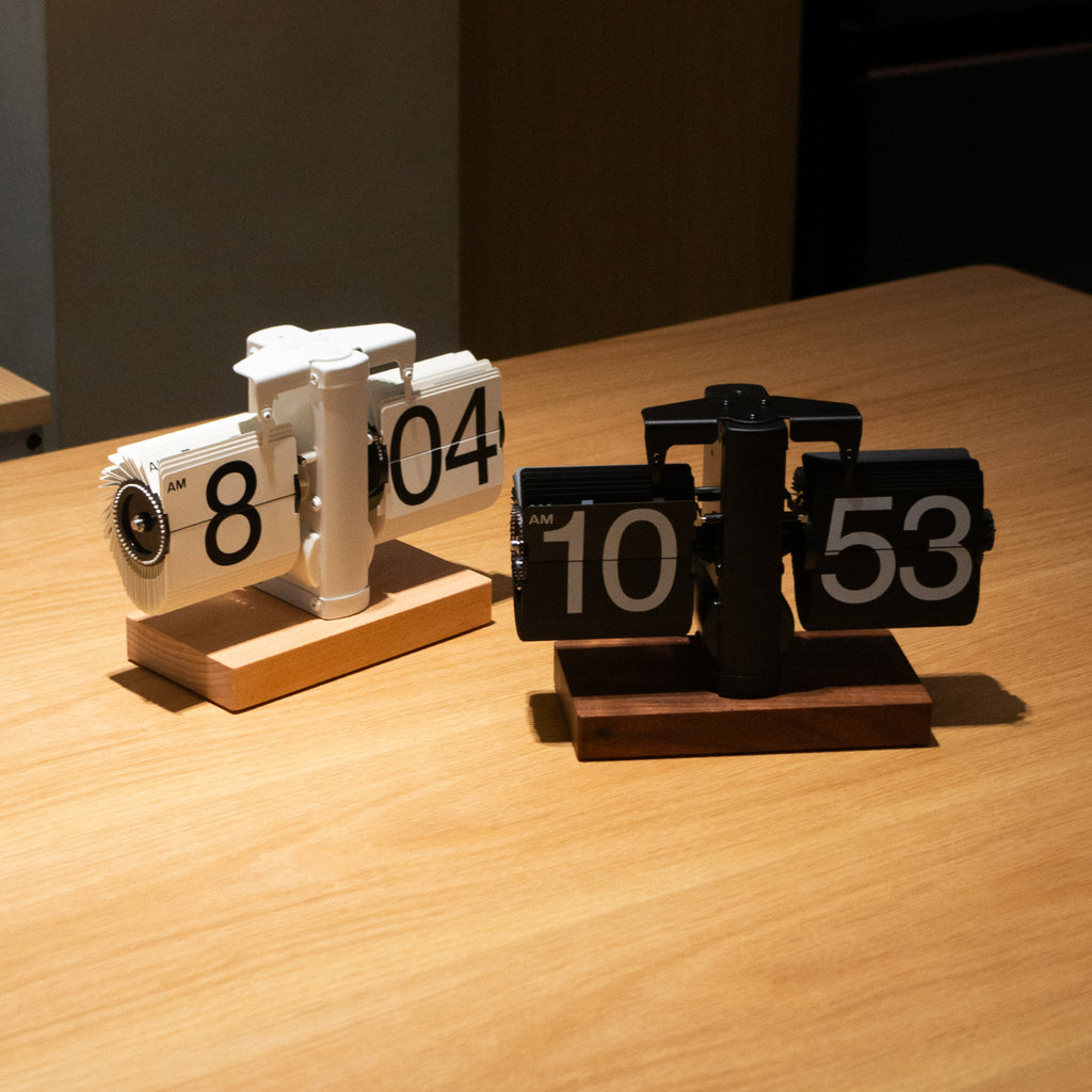 Retro Flip Clock Wood Base
