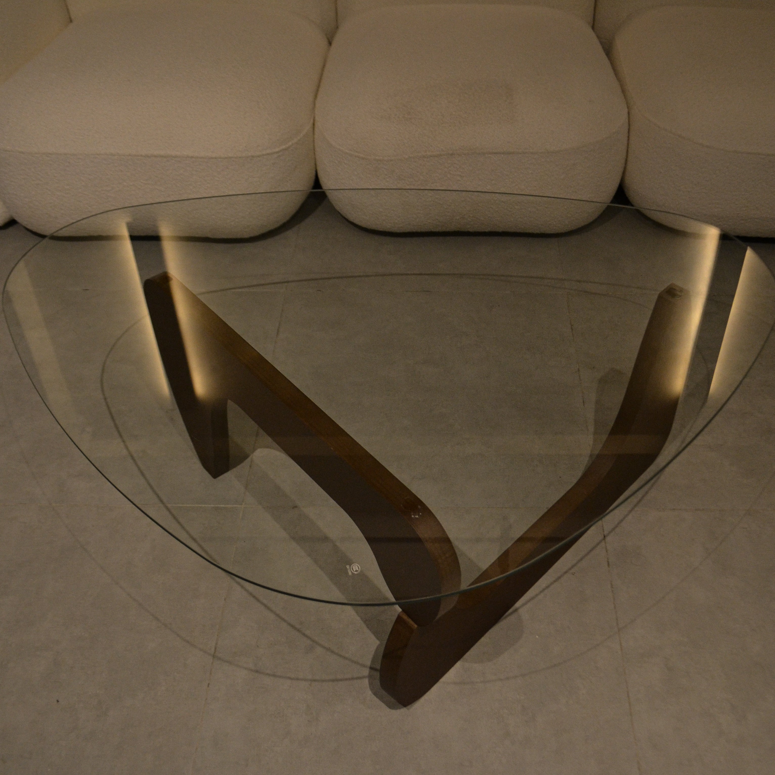 Gian Table Wood Transparent Glass