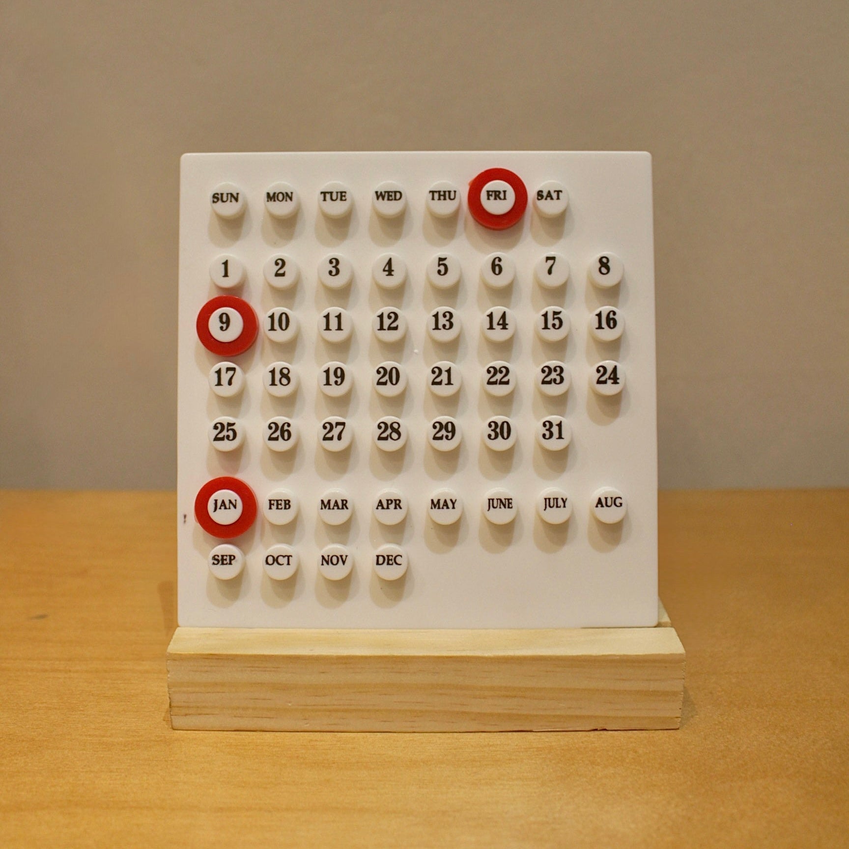 Mini White Calendar